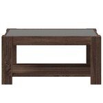 vidaXL Table basse avec LED chêne marron 93x53x45 cm bois d'ingénierie