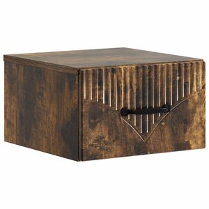 vidaXL Cabinet de chevet mural Chêne fumé 34 5 x 33 x 20 cm