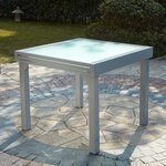 Table Molvina : table de jardin extensible 8 personnes en aluminium