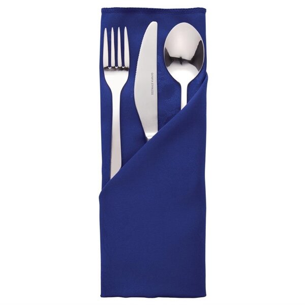 Serviette bleue en polyester 560 x 560 mm - lot de 10 - mitre -  - polyester 560x560xmm