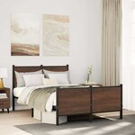 vidaXL Cadre de lit en métal sans matelas chêne marron 120x200 cm