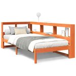 vidaXL Lit bibliothèque sans matelas cire marron 75x190 cm pin massif