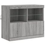 vidaXL Buffet avec lumières LED sonoma gris 81x37x67 cm