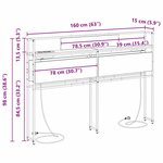 vidaXL Tête de lit de rangement Chêne fumé 160 cm Bois d'ingénierie