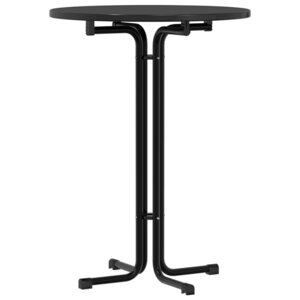 vidaXL Table de bar noir Ø80x110 cm bois d'ingénierie et acier