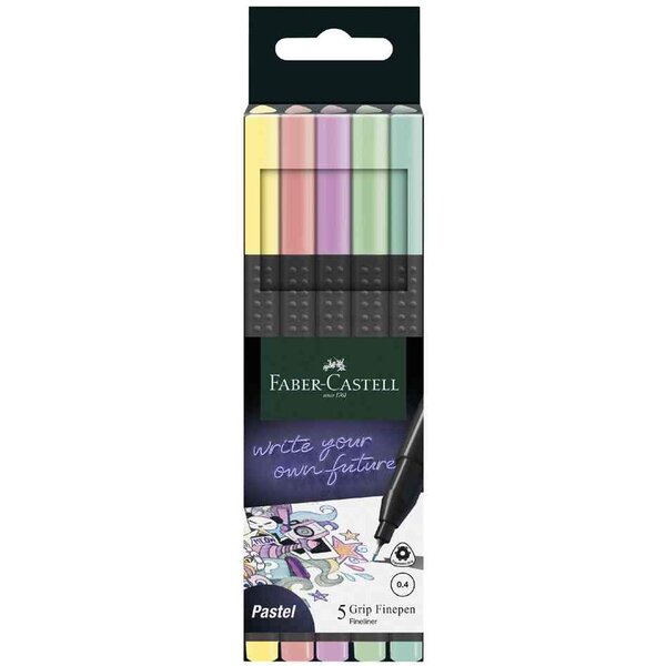 Feutre pointe fine grip finepen  étui de 5 faber-castell