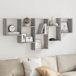 vidaXL Étagère murale sonoma gris 159x18x66 cm bois ingénierie