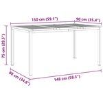 vidaXL set de salle à manger de jardin 5 pièces en teck massif et acier inoxydable