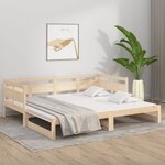 vidaXL Lit coulissant sans matelas bois de pin massif 2x(90x190) cm