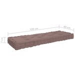 Vidaxl coussins de plancher de palette 3 pièces taupe coton