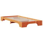 vidaXL Cadre de Lit Marron Ciré Bois Massif 90 x 190 cm Durable