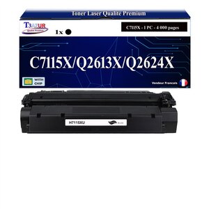T3AZUR -Toner compatible avec HP C7115X pour LaserJet 1000  1005  1200  1200N  1200SE  1220  1220SE  3300  3310 MFP  3320 MFP  3320N MFP  3330 MFP  3380