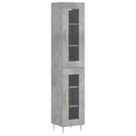vidaXL Buffet haut Gris béton 34 5x34x180 cm Bois d'ingénierie