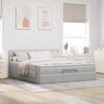 VidaXL Cadre de lit ottoman avec matelas gris clair 160x200 cm velours