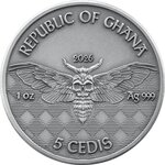 Pièce de monnaie en Argent 5 Cedis g 31.1 (1 oz) Millésime 2026 Memento Mori PILOT