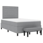 vidaXL Lit à ressorts avec matelas Gris clair 120 x 200 cm tissu