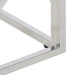 vidaXL Table basse argenté inox et bois de mélèze massif