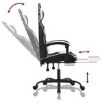 vidaXL Chaise de jeu avec repose-pied Noir et blanc Similicuir
