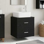 vidaXL Vanité de lavabo mural Chêne noir 49 5 x 41 x 63 cm