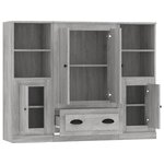 vidaXL Buffets 3 Pièces sonoma gris bois d'ingénierie
