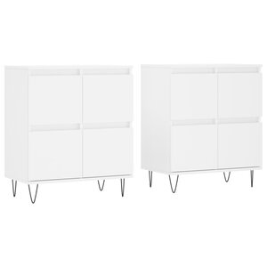 vidaXL Buffets 2 Pièces blanc bois d'ingénierie