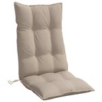 vidaXL Coussins de chaise à dossier haut lot de 2 taupe tissu oxford