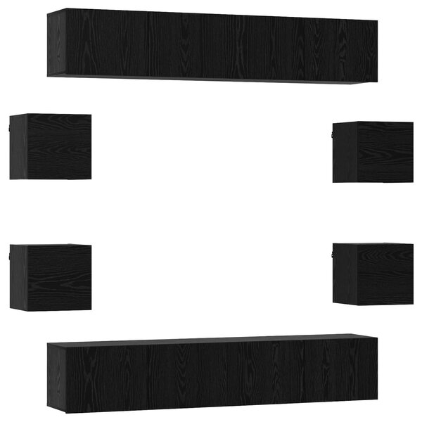 vidaXL Ensemble meuble TV 8 Pièces 80 x 30 x 30 cm Chêne noir