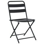 vidaXL Ensemble Bistro Pliable 3 Pièces Anthracite Acier