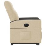 vidaXL Fauteuil inclinable électrique crème tissu