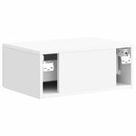 vidaXL Cabinet de chevet mural 2 Pièces Blanc brillant 49 x 34 5 x 20 cm