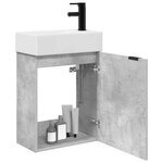 vidaXL Meuble de salle de bain avec robinet Gris béton