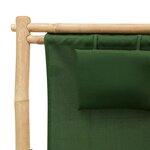 vidaXL Chaise de terrasse Bambou et toile Vert