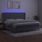 vidaXL Sommier à lattes de lit matelas et LED Gris clair 200x200 cm