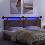 vidaXL Tête de lit suspendue Avec lumière LED Marron foncé PU antique