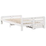 vidaXL Cadre de lit sans matelas blanc 120x190 cm bois de pin massif