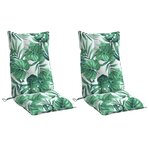 vidaXL Coussins de chaise à dossier haut lot de 2 modèle de feuille