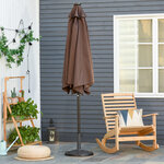 Parasol lumineux octogonal inclinable Ø 2 67 x 2 4H m parasol LED solaire métal polyester haute densité 180 g/m² chocolat