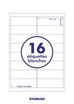 200 planches a4 - 16 étiquettes 99,1 mm x 33,9 mm autocollantes blanche par planche pour tous types imprimantes - jet d'encre/laser/photocopieuse