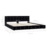 vidaXL Lit avec matelas à mémoire de forme Noir Velours 180 x 200 cm