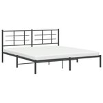 vidaXL Cadre de lit métal sans matelas et tête de lit noir 180x200 cm