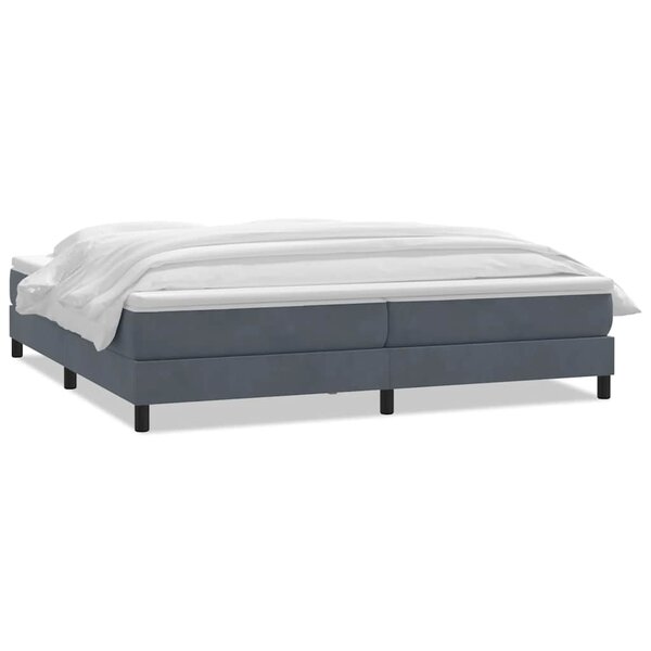 vidaXL Sommier à lattes de lit et matelas gris foncé 200x210cm velours