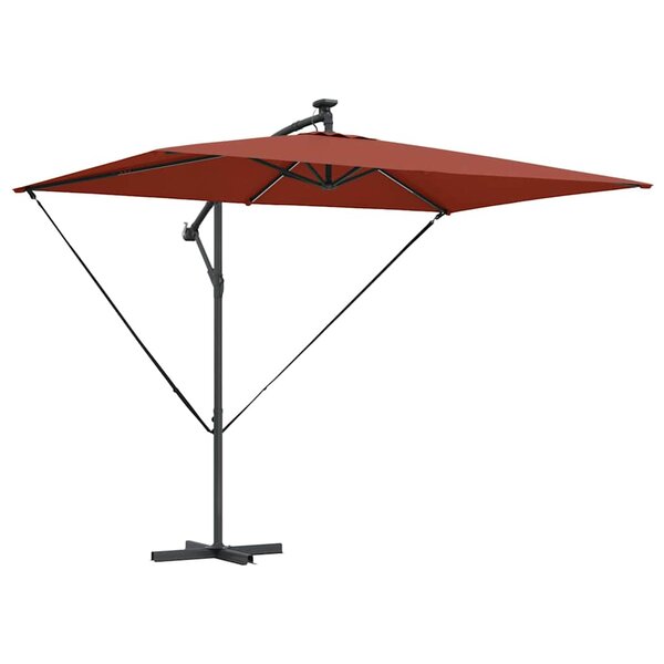 vidaXL Parasol banane à mât déporté Couleur terre cuite