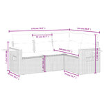 vidaXL Salon de jardin 4 Pièces avec coussins noir résine tressée