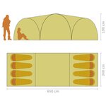 vidaXL Tente igloo de camping 650x240x190cm 8 personnes Gris et orange