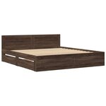 vidaXL Cadre de lit tête de lit sans matelas chêne marron 200x200 cm