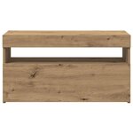 vidaXL Meubles TV avec lumières LED 2 Pièces chêne artisanal