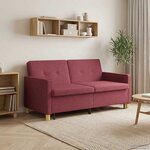 vidaXL Canapé-lit escamotable Bordeaux Tissu