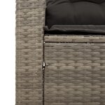 vidaXL Salon de jardin avec coussins 3 Pièces gris résine tressée