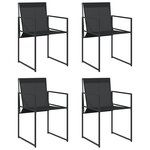 vidaXL Chaises de jardin 4 Pièces noir acier et textilène