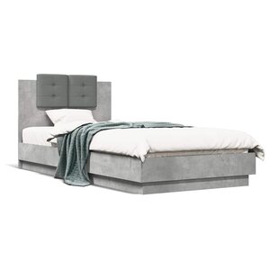 vidaXL Cadre de lit sans matelas gris béton 90x200 cm